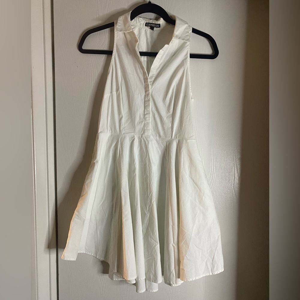 Express, White A-line dress with pockets